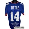 Image 1 : YA Tittle Signed New York Giants Blue Prostyle Jersey HOF 71 W/ Embroidered Stats