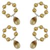Image 2 : Set Of 4 - Gold 12Mm Pearl And 6Mm Diamond Cut Crystal Napkin Rings, With Hanging Champagne Teardrop