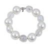 Image 1 : Set Of 4 - White 12Mm Pearl And 8Mm Faceted Crystal AB Napkin Rings