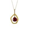 Image 1 : Carnelian Semi Precious Teardrop Stone In Gold Plated Matte Sterling Silver Open Pentagon Shape CZ P