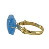 Image 2 : Blue Quartz Semi Precious Stone On Gold Tone Sterling Silver Ring