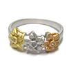 Image 1 : Tri Color Matte Sterling Silver Flower Ring, Size 7