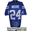 Image 1 : Lenny Moore Signed Baltimore Colts Blue Prostyle TB Jersey HOF 75 W/ Embroidered Stats