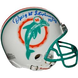 Dwight Stephenson Signed Miami Dolphins TB Riddell Mini Helmet HOF 98