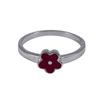Image 1 : Red Enamel Heart, Sterling Silver Ring, Size 5