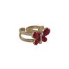 Image 1 : Red Enamel Butterly, Gold Tone Brass Ring