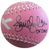 Image 1 : Jennie Finch Signed Official 12 Inch Pink Diamond Breast Cancer Awareness Logo Softball 04 Gold (Tea