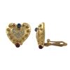 Image 1 : HEART EARING WITH COLORED STONES