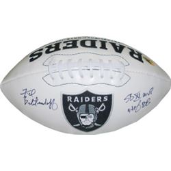 Fred Biletnikoff Signed Oakland Raiders Logo Football SB XI MVP & HOF 88 (Dual Inscription)