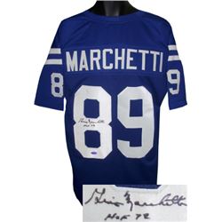 Gino Marchetti Signed Baltimore Colts Blue Prostyle TB Jersey HOF 72