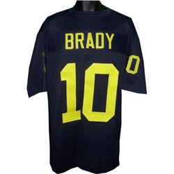 Tom Brady Michigan Wolverines Unsigned Navy TB Custom Jersey XL