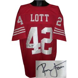 Ronnie Lott Signed San Francisco 49Ers Red Pro Style Jersey