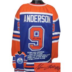 Glenn Anderson Signed Edmonton Oilers TB Blue Prostyle Jersey With Orange Sleeves