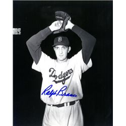 Ralph Branca Signed Brooklyn Dodgers 8X10 B&W Photo (Wind Up)