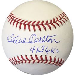 Steve Carlton Signed Official Major League Baseball 4136 K's- Steiner Hologram