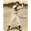 Image 1 : Cal Abrams Signed Brooklyn Dodgers Vintage Sepia 8X10 Photo (Full View Batting-Deceased)