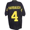Image 1 : Jim Harbaugh Michigan Wolverines Unsigned Navy TB Custom Jersey XL
