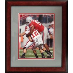 Vernon Gholston Signed Ohio State Buckeyes 8X10 Photo Custom Framed (Vs Wisconsin)