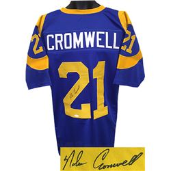 Nolan Cromwell Signed Los Angeles Rams TB Blue Prostyle Jersey XL- JSA Hologram