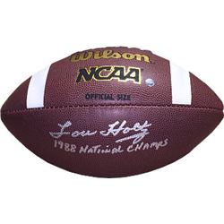 Lou Holtz Signed NCAA Wilson Replica Composite Football 1988 National Champs (Silver Sig) (Notre Dam