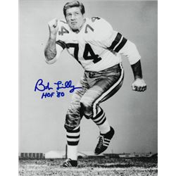 Bob Lilly Signed Dallas Cowboys 8X10 B&W Photo HOF 80 (White Jersey)