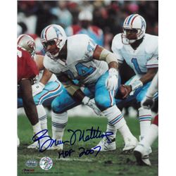 Bruce Matthews Signed Houston Oilers 8X10 Photo HOF 2007- Matthews Hologram