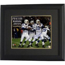 Peyton Manning Signed Indianapolis Colts 16X20 Photo Custom Framed Multi Exposure: 4- Time AP NFL MV