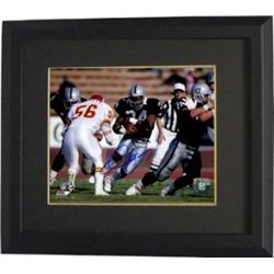 Bo Jackson Signed Oakland Raiders 8X10 Photo Custom Framed (Horizontal Black Jersey Running)- Steine