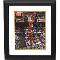 Spud Webb Signed Atlanta Hawks 16X20 Photo Custom Framed (1986 Slam Dunk Champ/Reverse)