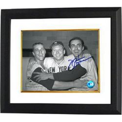 Joe Pepitone Signed New York Yankees 8X10 Photo Custom Framed (With Mantle & Maris)