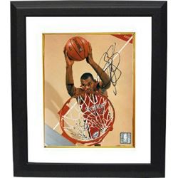 Jerry Stackhouse Signed Philadelphia 76Ers 8X10 Dunking Photo Custom Framed