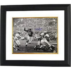 Frank Gifford Signed New York Giants 16X20 Vintage B&W Photo Custom Framed