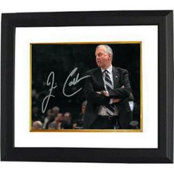 Jim Calhoun Signed Connecticut Huskies 8X10 Photo Custom Framed (Arms Crossed) (3X National Champs)