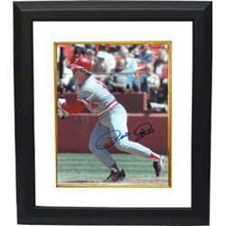 Pete Rose Signed Cincinnati Reds 8X10 Photo Batting Custom Framed
