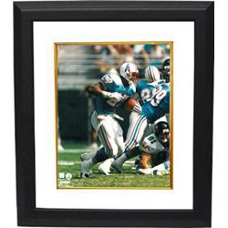 Eddie George Unsigned Tennessee Oilers 8X10 Photo Custom Framed (Blue Jersey Vs Jaguars)