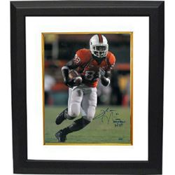 Sinorice Moss Signed Miami Hurricanes 16X20 Photo Custom Framed 2006 Senior Bowl MVP- Moss Hologram