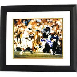 John Mackey Signed Baltimore Colts 8X10 Photo Custom Framed HOF 1992 (Horizontal Vs Patriots)