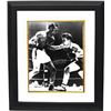Image 1 : Jake Lamotta Signed B&W Boxing 16X20 Photo Custom Framed Raging Bull (Vs Sugar Ray Robinson In Ring 