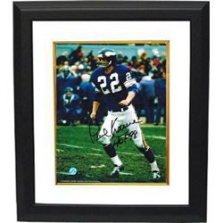 Paul Krause Signed Minnesota Vikings 8X10 Photo Custom Framed HOF 98 (Facing Left)