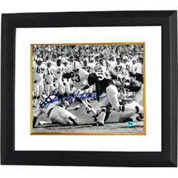 Lydell Mitchell Signed Penn State Nittany Lions 8X10 B&W Photo Custom Framed (White Jersey Horizonta