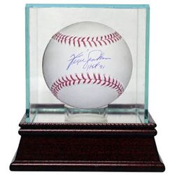 Fergie Jenkins Signed Official Major League Baseball HOF 91 W/ Glass Case- JSA Hologram (Chicago Cub