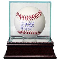 Tony Kubek Signed Official Major League Baseball WS Champs '58-'61-'62 W/ Glass Case (New York Yanke