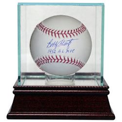 Bobby Shantz Signed Official Major League Baseball 1952 AL MVP W/ Glass Case
