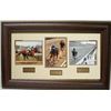 Image 1 : Kentucky Derby Unsigned Horse Racing 3 Photo Custom Framed 36X17