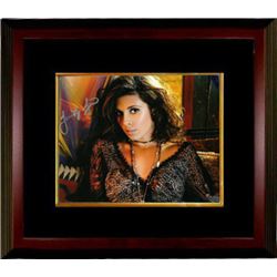 Jamie-Lynn Sigler Sopranos Signed Black Dress 8X10 Photo Custom Framed (Silver) (Entertainment-TV-Mo