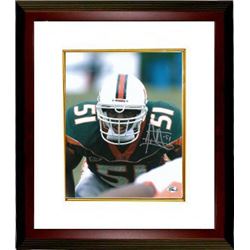 Jonathan Vilma Signed Miami Hurricanes 8X10 Photo Custom Framed