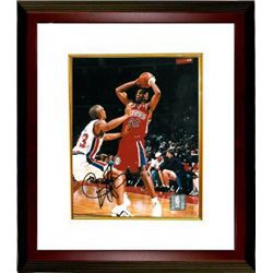 Jerry Stackhouse Signed Philadelphia 76Ers 8X10 Photo Custom Framed (Ball In Hands)