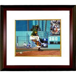 Vida Blue Signed Oakland A's 8X10 Photo Custom Framed (Horizontal-Green Jersey)