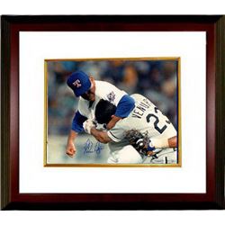 Nolan Ryan Signed Texas Rangers 16X20 Photo Custom Framed  (Fight Vs Ventura)- Steiner Hologram