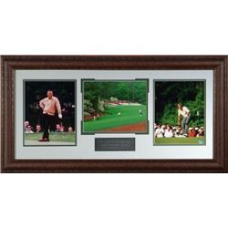 Jack Nicklaus Unsigned 38X21 Custom Brown Leather Framed W/3 8X10's Masters #13 With Palmer
